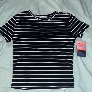 Black and white stripped crop top